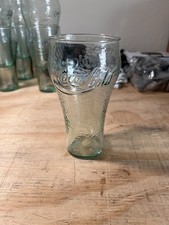 Vintage Coca-Cola Glass Green Dimpled 16 Ounce Coke 6in picture