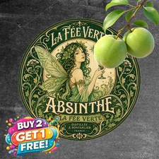 Green Fairy Absinthe Vintage Bar Metal Tin Sign Round Wall Decor Plaque 8x8 picture
