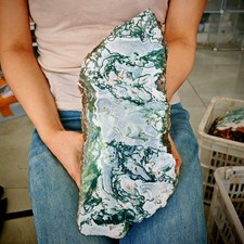 10.89LB Natural and beautiful aquatic agate crystal rough sliced stone specimen picture