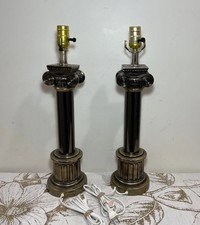 Vtg Anthony’s Art Design Ltd Made In Canada Column Corinthian Brass Lamp 20” picture