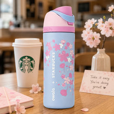 24oz New Starbucks X Owala 2026 Sakura Limited Insulated Water Bottle US FREE picture