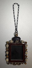 Vintage Victorian Miniature Frame-2.5” X 2” Enamel and Gem Picture Frame picture