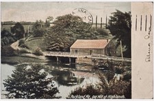 Rockland Maine Old Mill at Highlands Sent To California 1908 Postcard picture