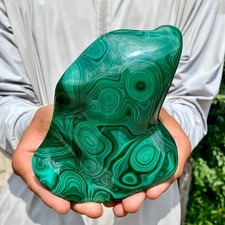 2.97LB Natural glossy Malachite transparent cluster rough mineral sample picture