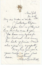 ALBERT BIERSTADT Handwritten Letter Signed (1901) with Envelope – Rare picture