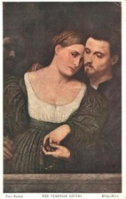 1944 Milan, Brera, The Venetian Lovers POSTCARD - to Abbey Road, Great Malvern picture