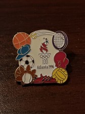 Vintage 1996 Atlanta Olympics Sports Balls Events Lapel Hat Pin picture