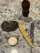 Wedge Vintage Straight Razor + Cream Brush, Lord Elgin Watch, Italian Buckle  picture
