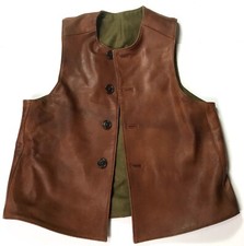 WWI US ARMY M1917 LEATHER COMBAT FIELD JERKIN-SIZE 2 (42-44R) MEDIUM LARGE picture