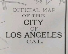 Vintage 1892 LOS ANGELES CALIFORNIA Map 11
