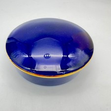 Vtg Artoria Limoges Cobalt Blue Porcelain Trinket Box Johnson & Johnson 20 Year picture
