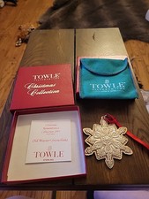 Towle Sterling Silver Snowflake Ornament Fourth Edition 1993 Never Used Nib picture
