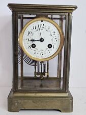 Antique MARTI French Victorian Brass &Glass Crystal Regulator Clock TIFFANY & CO picture