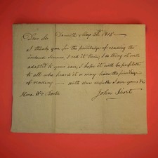 1815 ALS Rev John Short To Imprisoned Revolutionary War Hero Col William Barton picture
