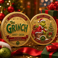 The Grinch Commemorative Coin Collectible Christmas Holiday Challenge Token picture