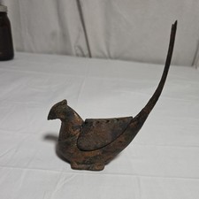 Vtg.MCM Cast Iron Pheasant Incense Burner Made in Japan 8