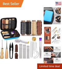 Morfen Leather Sewing Kit: 16-Piece Upholstery Repair Tools Set for DIY Crafting picture
