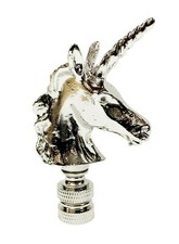 Lamp Finial-UNICORN-Polished Nickel Finish, Highly detailed metal casting picture