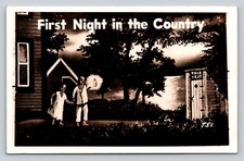 First Night In The Country Outhouse 'This Is It' VINTAGE Humor Postcard picture
