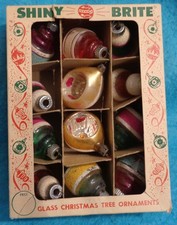 12 Vintage Christmas Ornaments Most Shiny Brite With Box picture