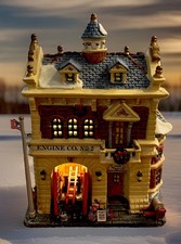 Lemax 2003 Christmas Village Engine Co No. 2 Fire Department Toy Drive Nice picture
