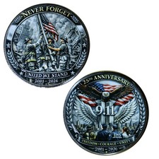 September 11th Challenge Coin Commemorative Collectible Remember 3D 1-pc e picture