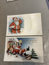 2 Vintage Santa Claus Postcards picture