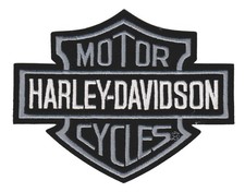 *LARGE* 7.5 X 9.25 inches Harley-Davidson® Gray Bar & Shield Harley Patch P18-L picture