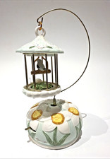 Schmid Bird in Cage Music Box Waltz of the Flowers Ceramic Tested Works picture
