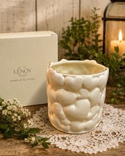 Lenox Hearts Medium Votive Candle Holder Ivory Porcelain Gold Trim w Box picture