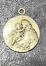 Vintage St Anthony Pray For US Medal Pendant Charm Catholic Religious Jewelry picture