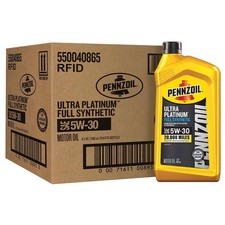 Pennzoil Ultra Platinum Full Synthetic 5W-30 Motor Oil 1 Quart 6 Pack Lot picture