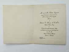 1947 vintage WEDDING INVITE spencer ne AIMEE NYQUIST ROBERT G BENTZ NAVY picture