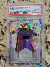 2023 Topps Disney 100 Chrome Zurg Diamond Refractor /100 PSA 10 picture