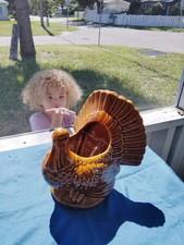 Vintage MCM Pottery Turkey Planter Thanksgiving Centerpiece  picture