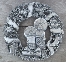 Vintage Christmas Pewter Trivet Hot Plate Peace On Earth Taiwan picture