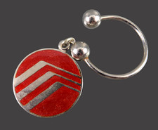 Vintage MERCURY SABLE KEY RING Key Fob Chain KEYCHAIN Red Logo SCREW BALL ENDS picture