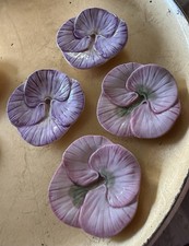Set of 4 pansy flower(2 pink, 2 violet) for decoration,trinket dish or tsp rest picture