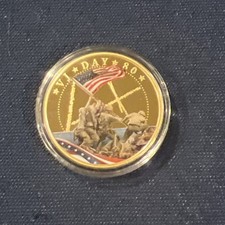VJ Day 80 year Anniversary Coin Gold Plated picture
