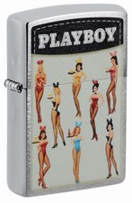 2023 Playboy Vintage Bunnies Chrome Zippo Lighter NEW 48478 picture