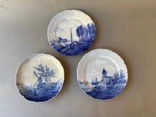 Set of 3 Antique R C Rosenthal Sanssouci German Delft Blue White 8