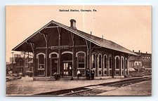Carnegie Pennsylvania Train Station Depot Postcard RPPC Real Photo picture