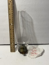 Antique Macbeth No 6 Pearl Glass Chimney W/ P & A Oil Lamp Burner Parts # 1 picture