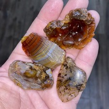 Pretty Unique Lapidary Rough Or Specimens 4 Pc 2.50 Oz picture