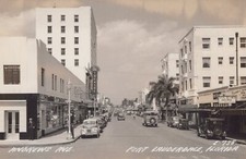 Fort Lauderdale 1944 Andrews Ave Sunset Theatre Rare Photo RPPC Postcard picture