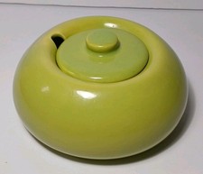 1948 Old Vintage Hollydale Malibu Modern Chartreuse Green Sugar Bowl & Lid MCM picture