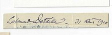 Edouard Detaille Signed Slip 1910 / Autographed French Military Artist picture