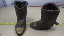 Vintage Bronzed Cast Aluminum Souvenir Cowboy Boot of Marble Canyon Lodge ID picture