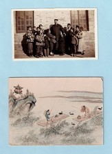 Vintage Chinese Missionary Photo and Woodblock Print on Cardboard Shanghai China picture