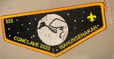 MINT OA Flap Lodge 333 Wahunsenakah 2023 Conclave Gold Border picture